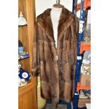 A FOX FUR COAT WITH A SYNTHETIC FUR CAPE, coat has a Canadian Fur Co label, approximate size 12-