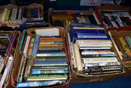 BOOKS, seven boxes containing approximately 190-200 titles to include biography, history, geography,