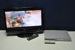 A LG FLATRON M2362DP-PZ 23in tv with small scratch on screen and a PHILIPS DVP3020/05 DVD player