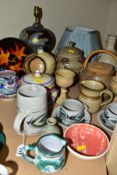 DECORATIVE STUDIO POTTERY AND TABLE WARE ETC, to include Marianne De Trey (1913-2016) tankard,