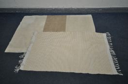 A HANDMADE CARPETS LTD BERBER NATURAL WOOLLEN RUG, 120cm x 180cm together with a 20th century