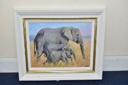 TONY FORREST (BRITISH 1961) 'FAMILY GATHERING', a signed limited edition print of elephants, 6/195