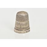A 'CHARLES HORNER' SILVER THIMBLE, hallmarked 'Charles Horner' Chester 1923, approximate gross
