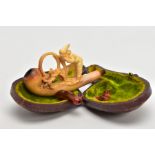 A MEERSCHAUM CARVED PIPE, AF a carved pipe depicting a boy and a dog, together with original