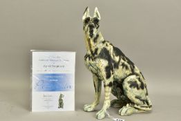 APRIL SHEPHERD (BRITISH CONTEMPORARY) 'ON GUARD' a limited edition sculpture of a Great Dane 107/