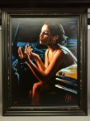 FABIAN PEREZ (ARGENTINA 1967), 'DARYA IN THE CAR WITH LIPSTICK', a signed limited edition print of a