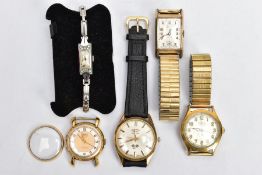 AN ASSORMENT OF WRISTWATCHES, to include a gents Rotary automatic GT watch with gold baton