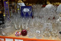 A QUANTITY OF CUT CRYSTAL AND OTHER GLASSWARES, approximately seventy to eighty pieces to include