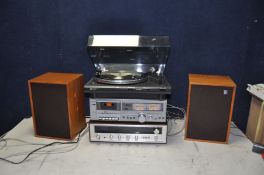 A GARRARD DD400 TURNTABLE, a vintage Pioneer SX-300 Receiver Amplifier, a Toshiba PC-X12 tape player