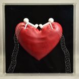 DOUG HYDE (BRITISH 1972) 'HIGH ON LOVE' a sculpture of figures on a love heart, no certificate or