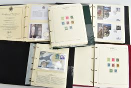 A QUANTITY OF STAMP/COIN COVER ALBUMS MILLENNIUM, BRITISH ISLES, MISCELLANEOUS, ROYALTY, to