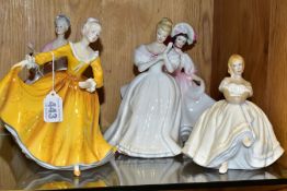 FIVE ROYAL DOULTON FIGURINES, comprising Denise HN2477 signed by Michael Doulton and dated 12 Aug