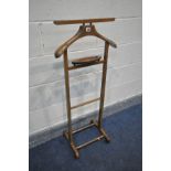 A MAHOGANY GENTLEMANS VALET STAND, height 110cm