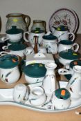 DENBY GREENWHEAT TABLE WARES ETC, to include six soup bowls with lids, teapot, coffeepot, milk