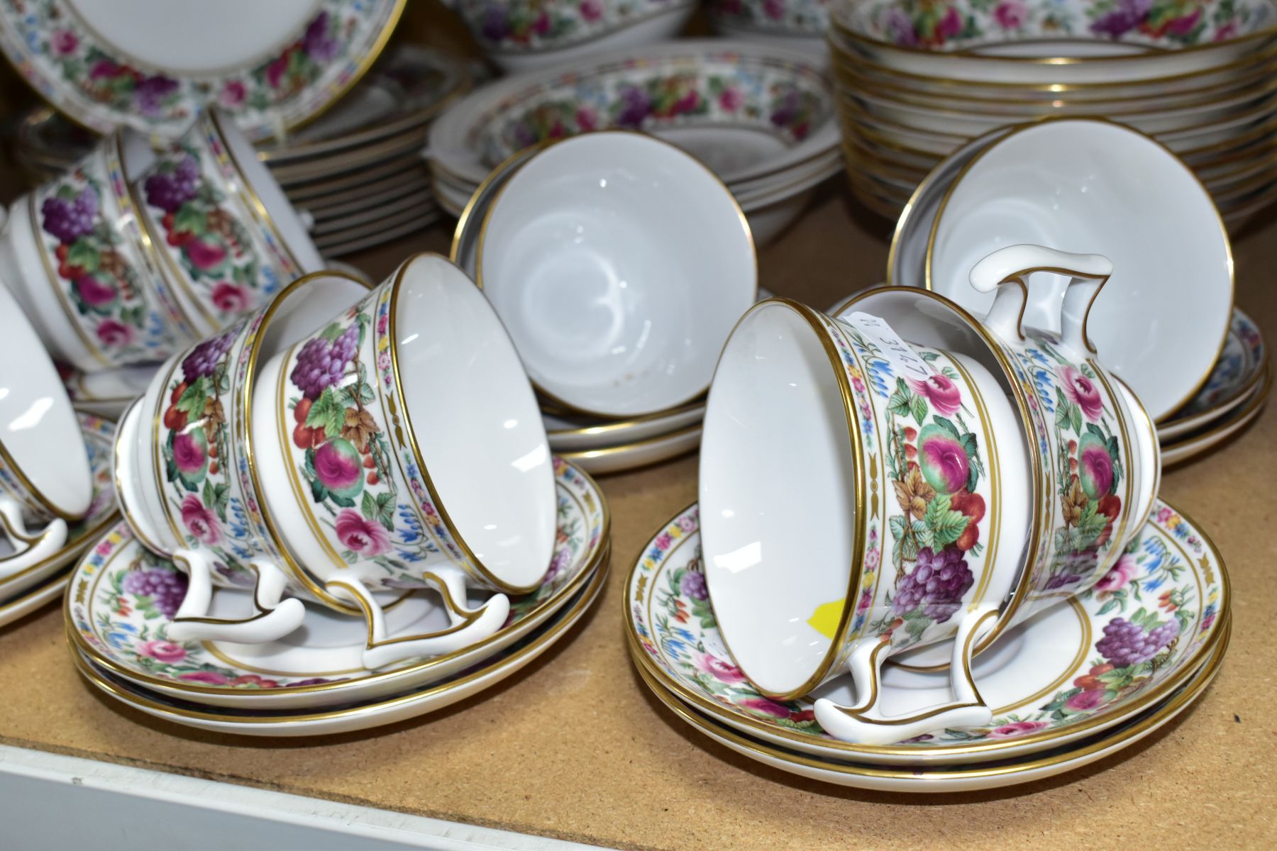 A FIFTY SIX PIECE SPODE PROVENCE DINNER SERVICE, with fruit and floral pattern comprising a meat - Image 2 of 8