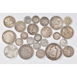 A PACKET OF MOSTLY HIGH GRADE SILVER COINAGE WITH A PALISTINE BROKEN CLASP SILVER AWARD AFRICA