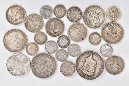 A PACKET OF MOSTLY HIGH GRADE SILVER COINAGE WITH A PALISTINE BROKEN CLASP SILVER AWARD AFRICA