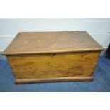 A 19TH CENTURY ELM TOOL CHEST, width 92cm x depth 49cm x height 46cm (condition:- historical