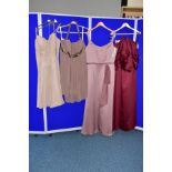 THREE SIZE TWENTY TWO AND ONE SIZE THIRTY EVENING/PROM/BRIDESMAID DRESSES , comprising mahogany (