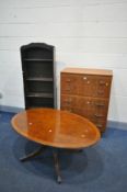 AN MID CENTURY TEAK CHEST OF FIVE LONG DRAWERS width 74cm depth 42cm and height 105cm (some damage