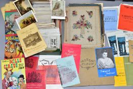 EPHEMERA, a collection of photographs, postcards, theatre programmes, artwork and French poetry, the