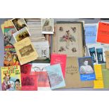 EPHEMERA, a collection of photographs, postcards, theatre programmes, artwork and French poetry, the