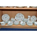 A QUANTITY OF MINTON HADDON HALL PATTERN TEAWARES, ETC, comprising a bread and butter plate, a