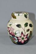 A MODERN MOORCROFT POTTERY BRAMBLES REVISITED PATTERN GINGER JAR with tubelined berries and