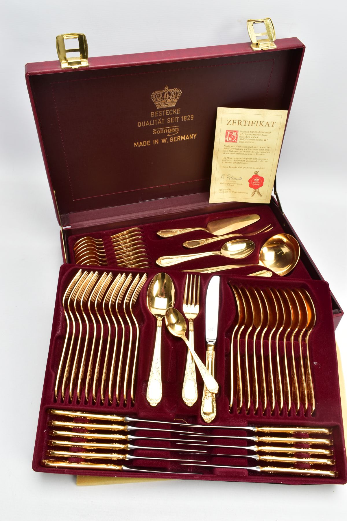 A COMPLETE 'SOLIGEN' BRIEFCASE CANTEEN OF CUTLERY, complete twelve table setting set comprising of