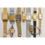 A SELECTION OF LADYS AND GENTLEMENS FASHION WRISTWATCHES, nine watches in total, to include a lady's