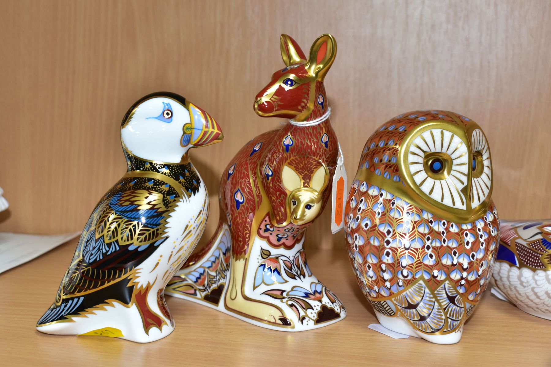 FIVE ROYAL CROWN DERBY SECONDS PAPERWEIGHTS, comprising Kangaroo from Australian Collection, Puffin, - Image 6 of 9