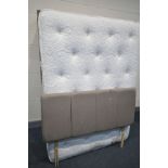 A 4FT6 DIVAN BED, HEADBOARD AND SERENE 1000 POCKET AND MEMORY FOAM MATTRESS