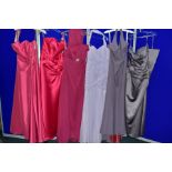 SIX SIZE FOURTEEN EVENING/PROM/BRIDESMAID DRESSES , comprising a lavender Alfred Angelo dress,