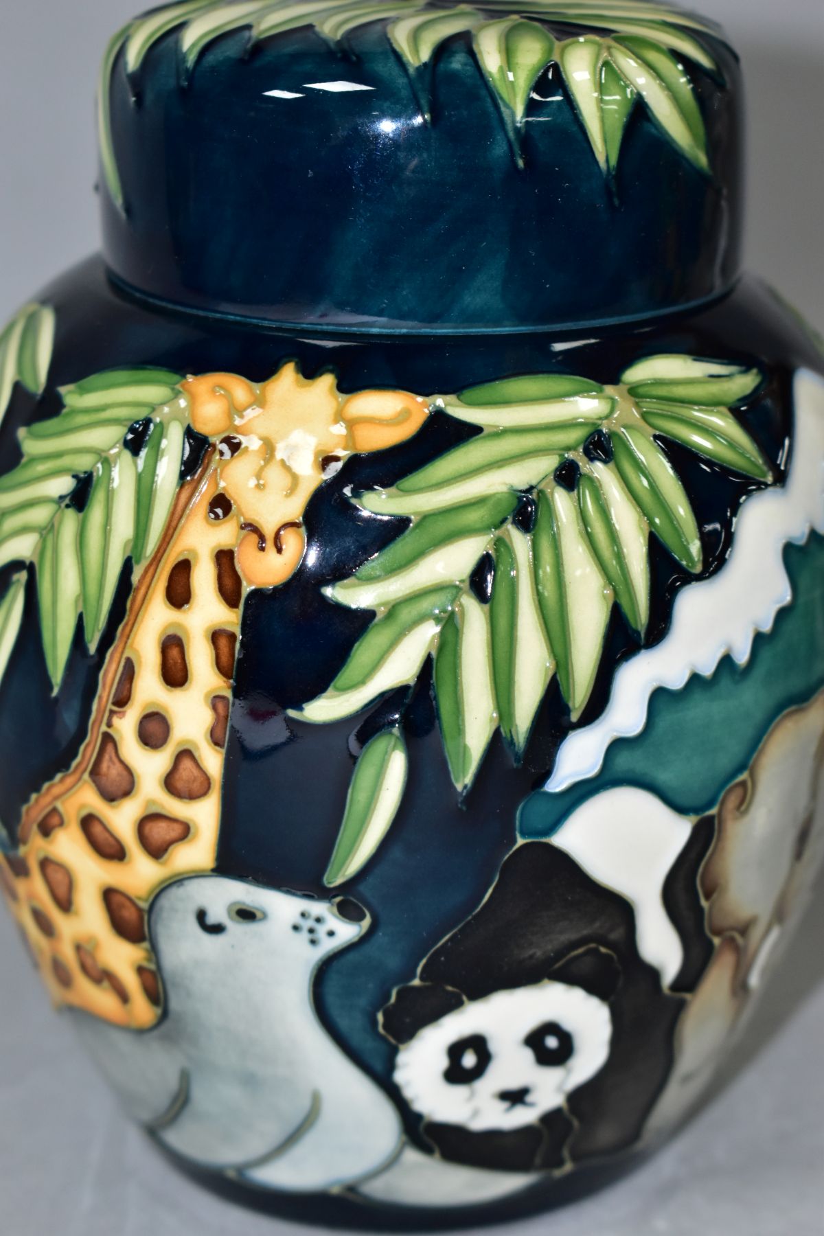 A MOORCROFT POTTERY GINGER JAR, Noahs Ark designed by Rachel Bishop exclusively for Members - Image 8 of 8
