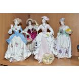 FOUR COALPORT COMPTON & WOODHOUSE LIMITED EDITION 'CRIES OF LONDON' LADY FIGURES SCULPTED BY JOHN