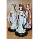 THREE LIMITED EDITION COALPORT FIGURINES, comprising Cleopatra 4161/9500, Helen of Troy 2032/9500