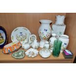 A GROUP OF AYNSLEY GIFTWARES, OTHER CERAMIC ITEMS AND GLASSWARES, comprising ten pieces of Aynsley