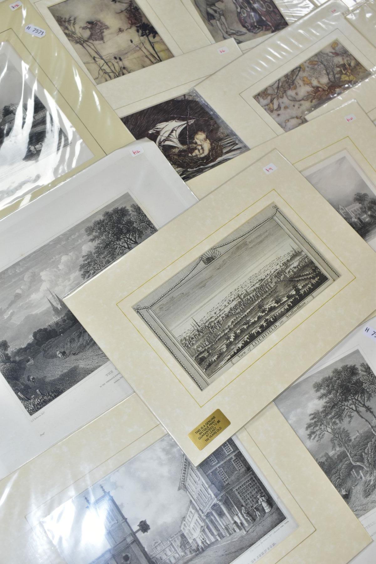 PRINTS, a collection of twenty mounted antique prints comprising ten Arthur Rackham prints from ' - Image 3 of 4