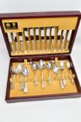 AN 'ARTHUR PRICE OF ENGLAND' WOODEN CANTEEN OF CUTLERY, a forty-four piece set comprising of six