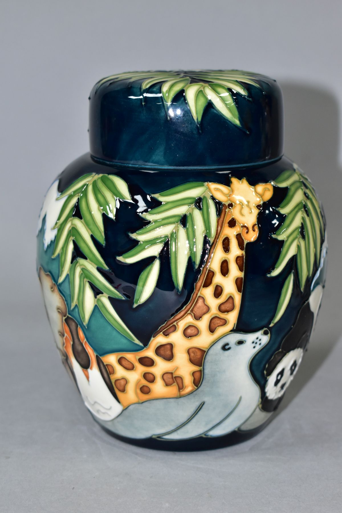 A MOORCROFT POTTERY GINGER JAR, Noahs Ark designed by Rachel Bishop exclusively for Members