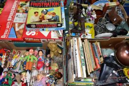 A QUANTITY OF TOYS AND GAMES AND MISC. ITEMS, to include Esso 'Mr. Drip' figures, assorted late