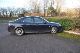 A 2008 SAAB 9-3 SPORT TTiD A FOUR DOOR SALOON CAR in black, with a 1.9l diesel engine, Automatic