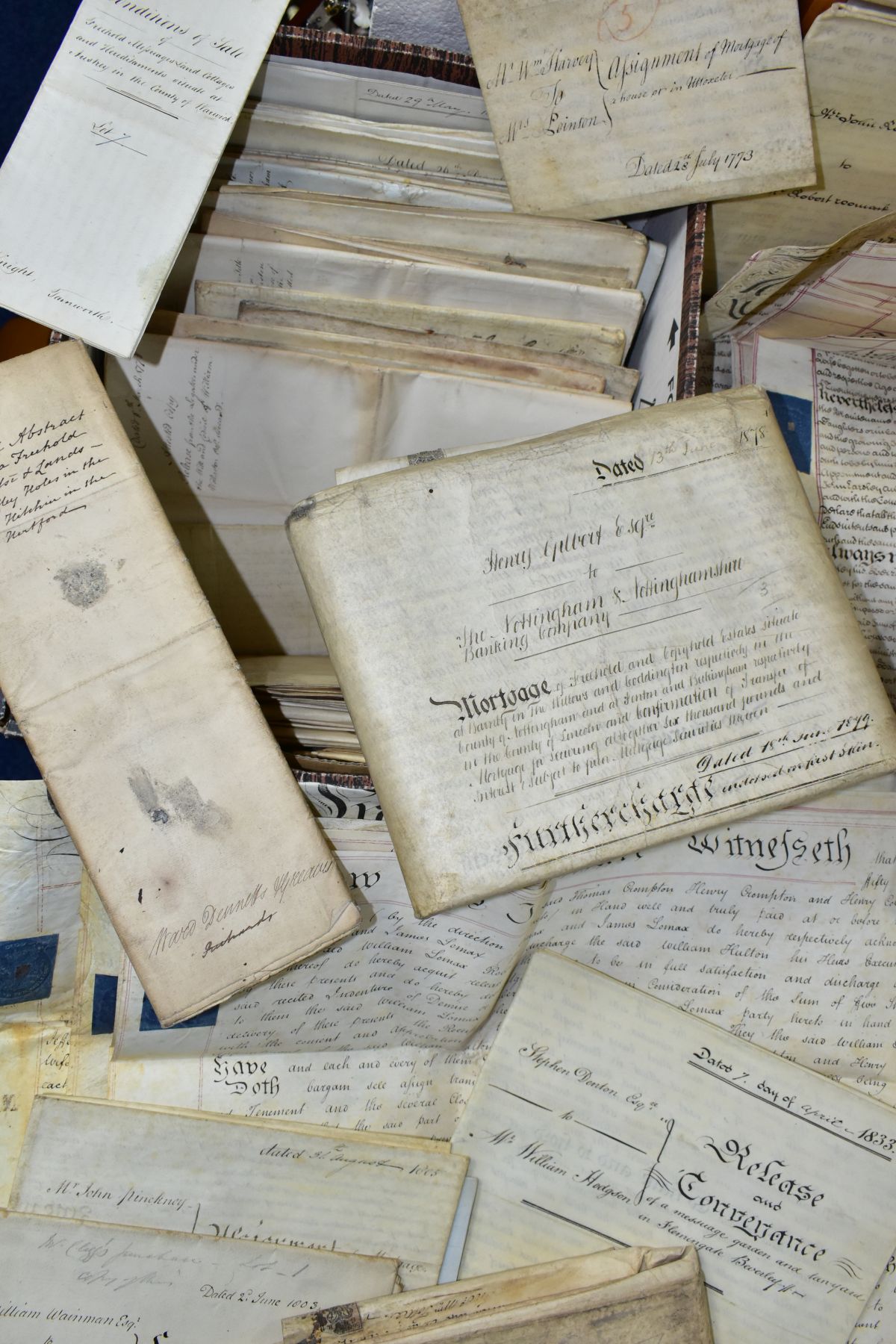 INDENTURES, a collection of approximately sixty-three legal documents dating from 1723 - 1879 and - Image 4 of 4