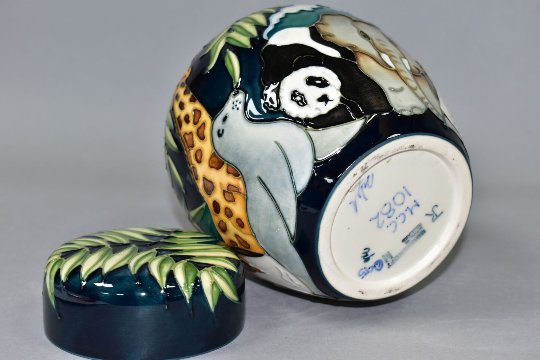 A MOORCROFT POTTERY GINGER JAR, Noahs Ark designed by Rachel Bishop exclusively for Members - Image 6 of 8