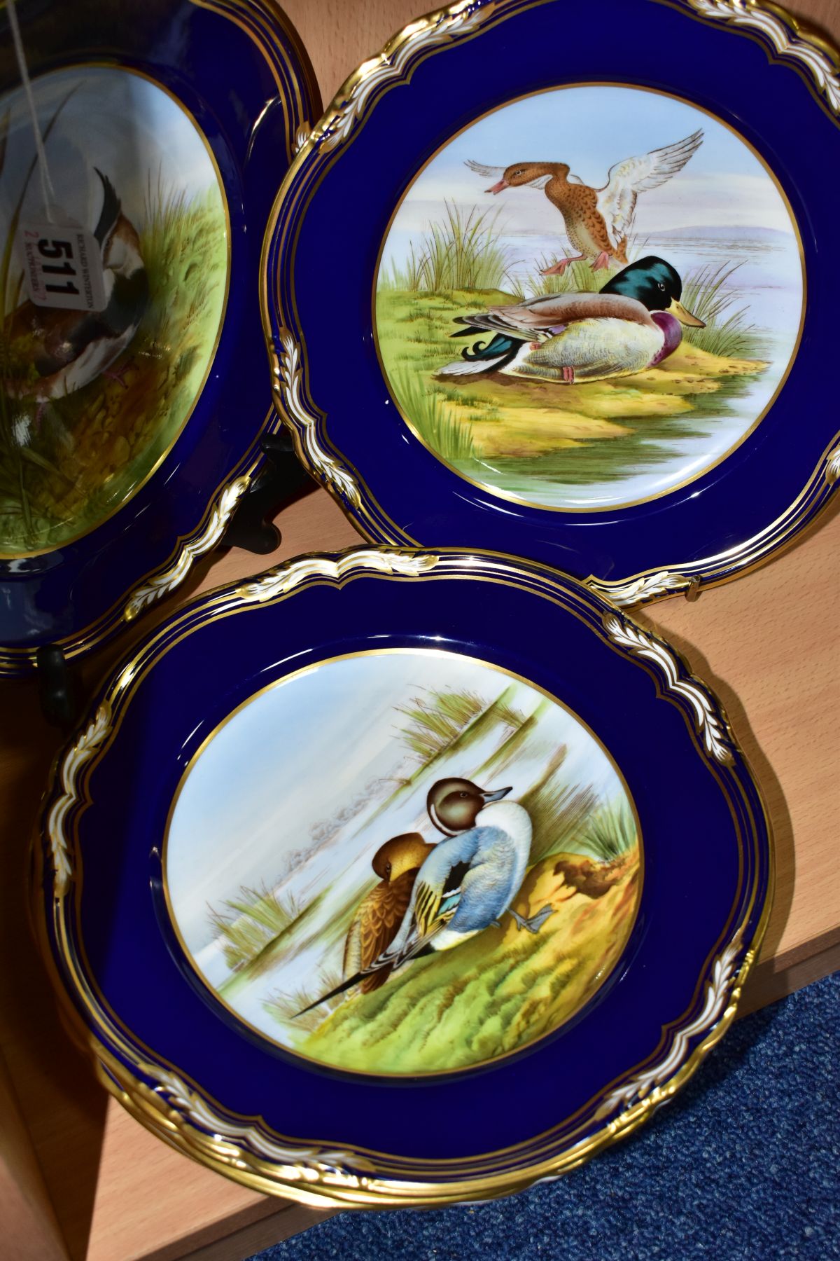 A SET OF SIX SPODE GAME BIRDS PLATES, hand painted by J Woby, V Burndred and L Casewell, - Image 2 of 7