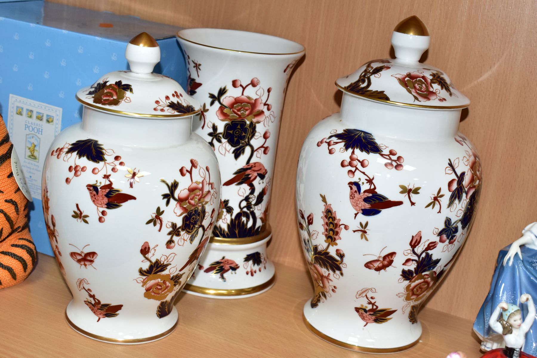 SIX PIECES OF COALPORT HONG KONG CERAMIC WARES, comprising two covered vases heights approximately - Image 5 of 8