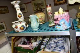 CERAMICS AND GLASS ETC, to include Adams 'Juliet' blue and white part dinner service, Crown Devon