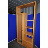 A HULSTA MEGA DESIGN MODULAR BEDROOM SYSTEM comprising of a wardrobe with single glazed door and