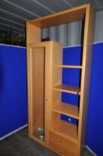 A HULSTA MEGA DESIGN MODULAR BEDROOM SYSTEM comprising of a wardrobe with single glazed door and
