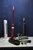 A G TECH AIR RAM 22V UPRIGHT VACUUM CLEANER with attachment pack but no charger, a GTech Multi
